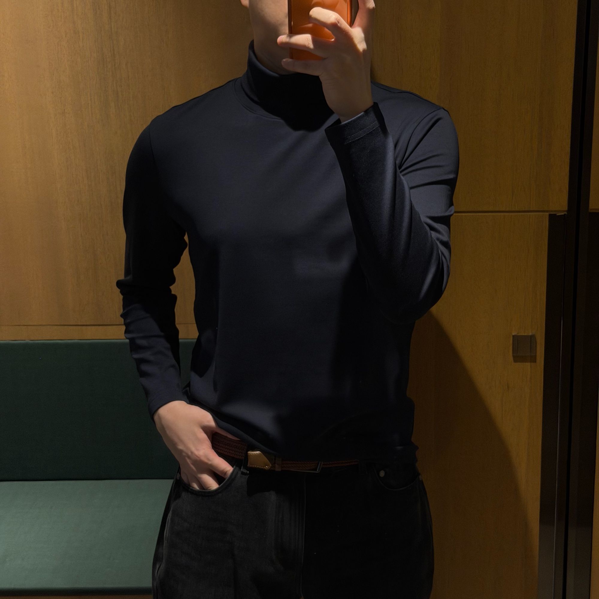 【诺可精选】冬季加厚抓绒超柔羽柔棉平纹两翻高领长袖 爵派尔CK768