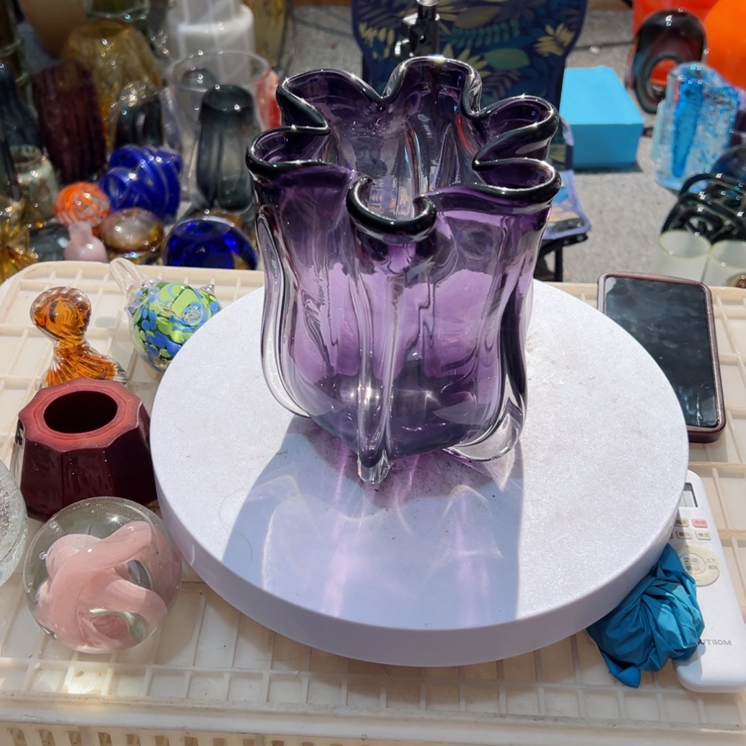 弘扬琉璃花器微瑕高度18