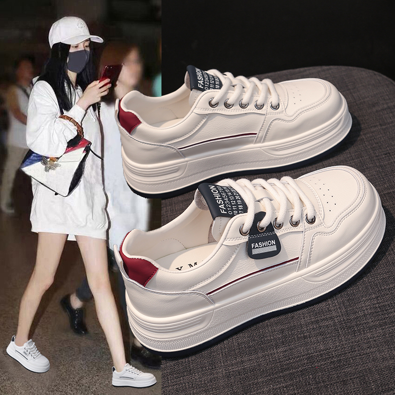 五厘米厚底女鞋秋季2025新款板鞋女款休闲运动增高轻便小白鞋女