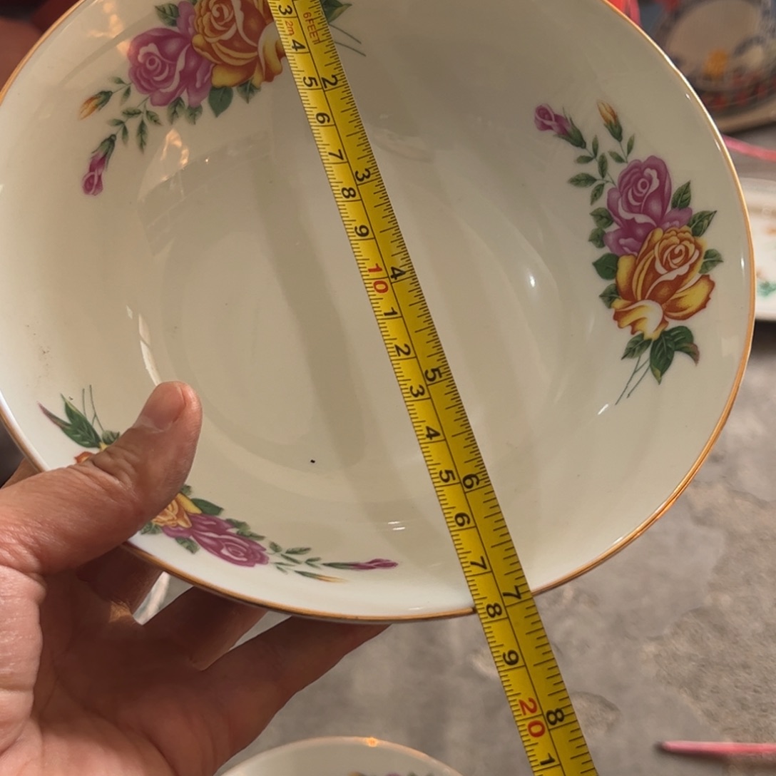 陶其他18厘米刷花面碗