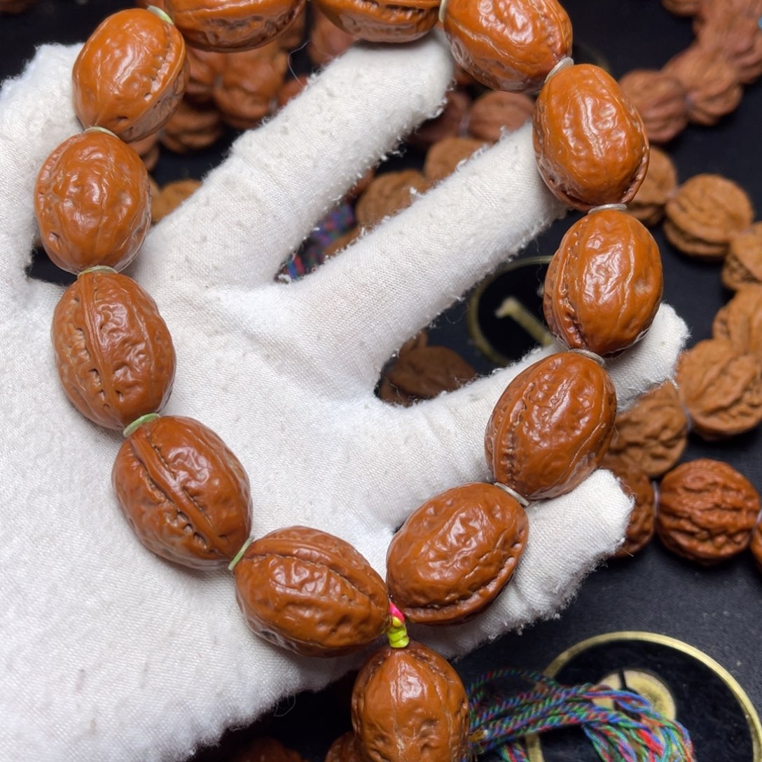 手串文玩核桃浅纹红皮大枣