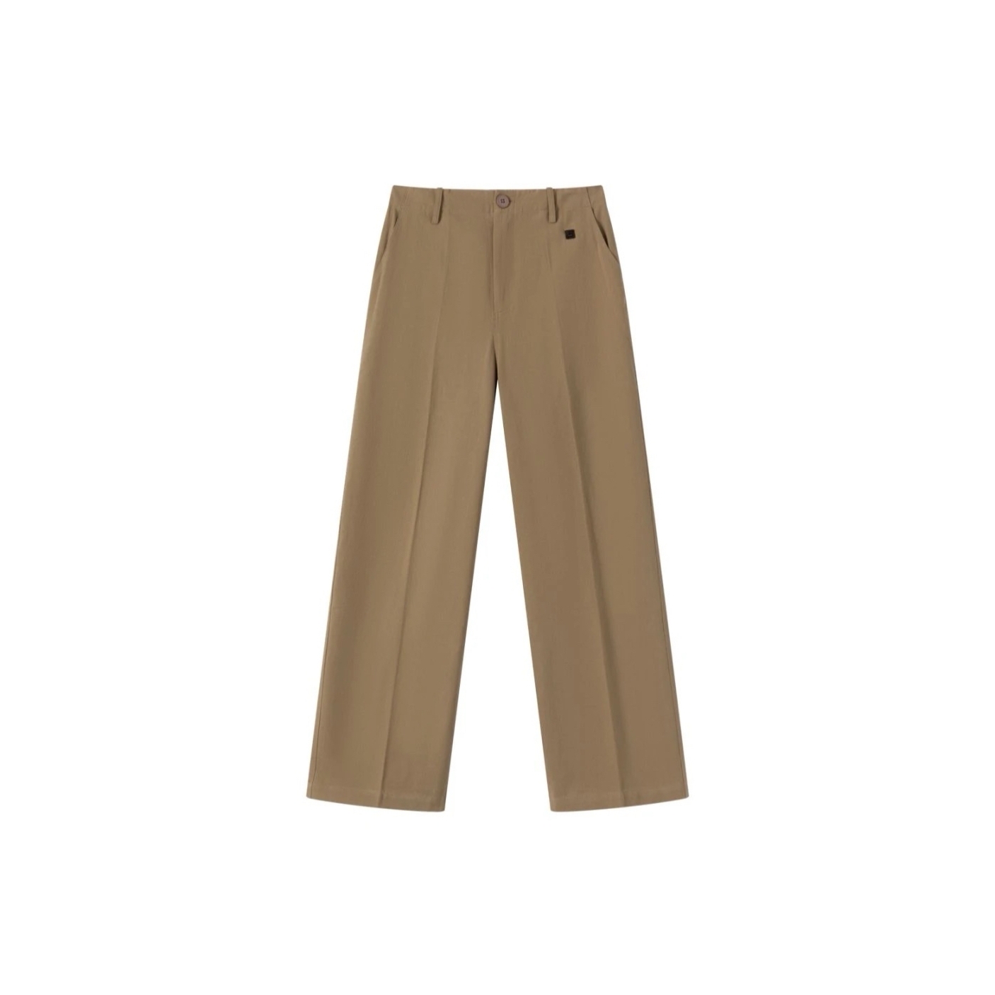 【se7en】“笑脸“时尚休闲百搭简约卡其色直筒通勤秋季休闲裤201