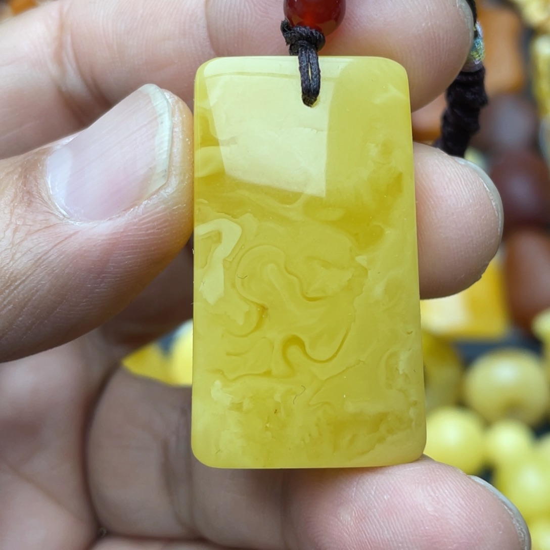 蜜蜡颈饰未镶嵌蜜蜡方牌