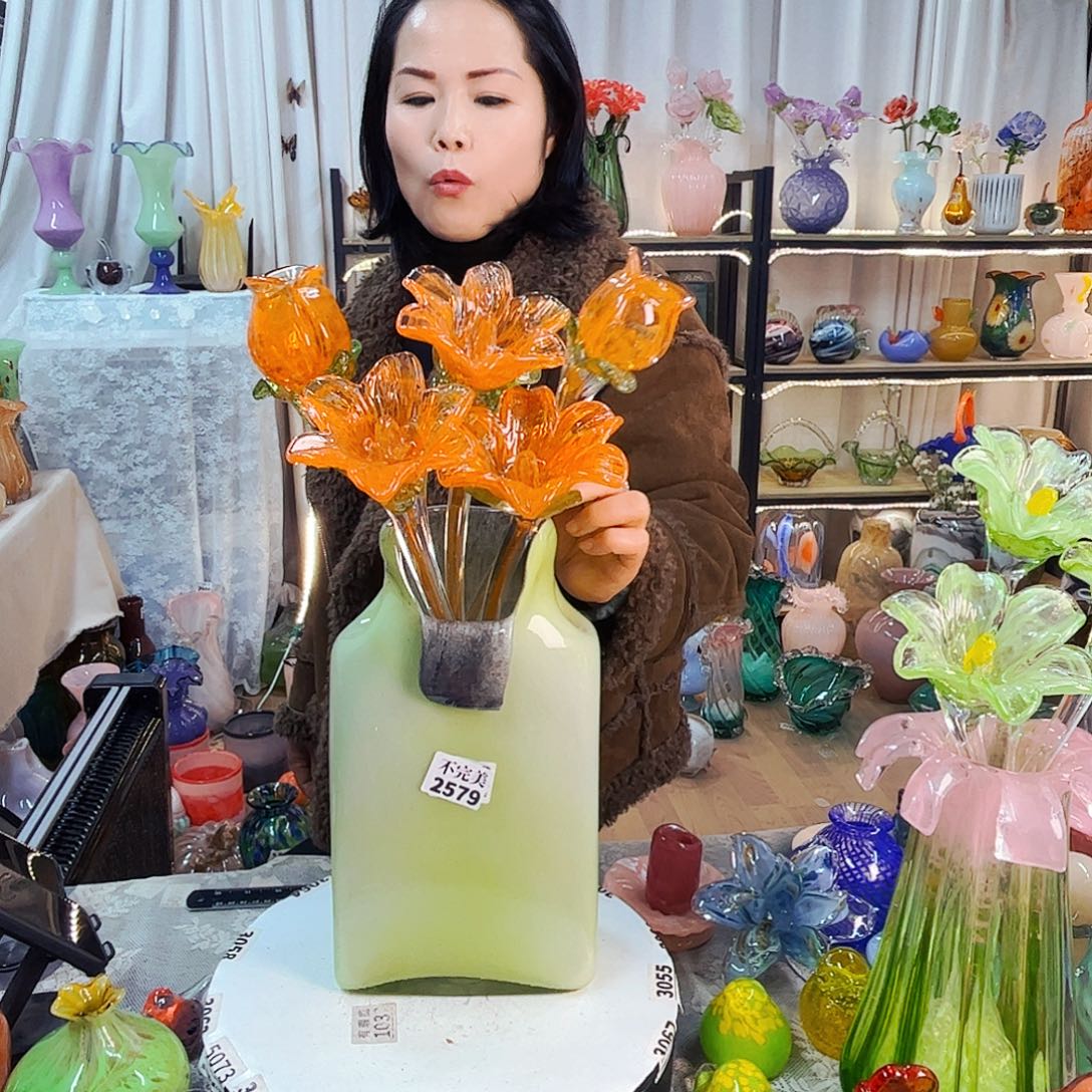 5花1瓶不完美家悦美居琉璃摆件