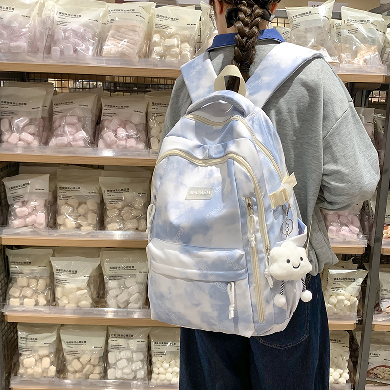 书包女简约新款大容量学生双肩包小众高颜值休闲旅游专用背包