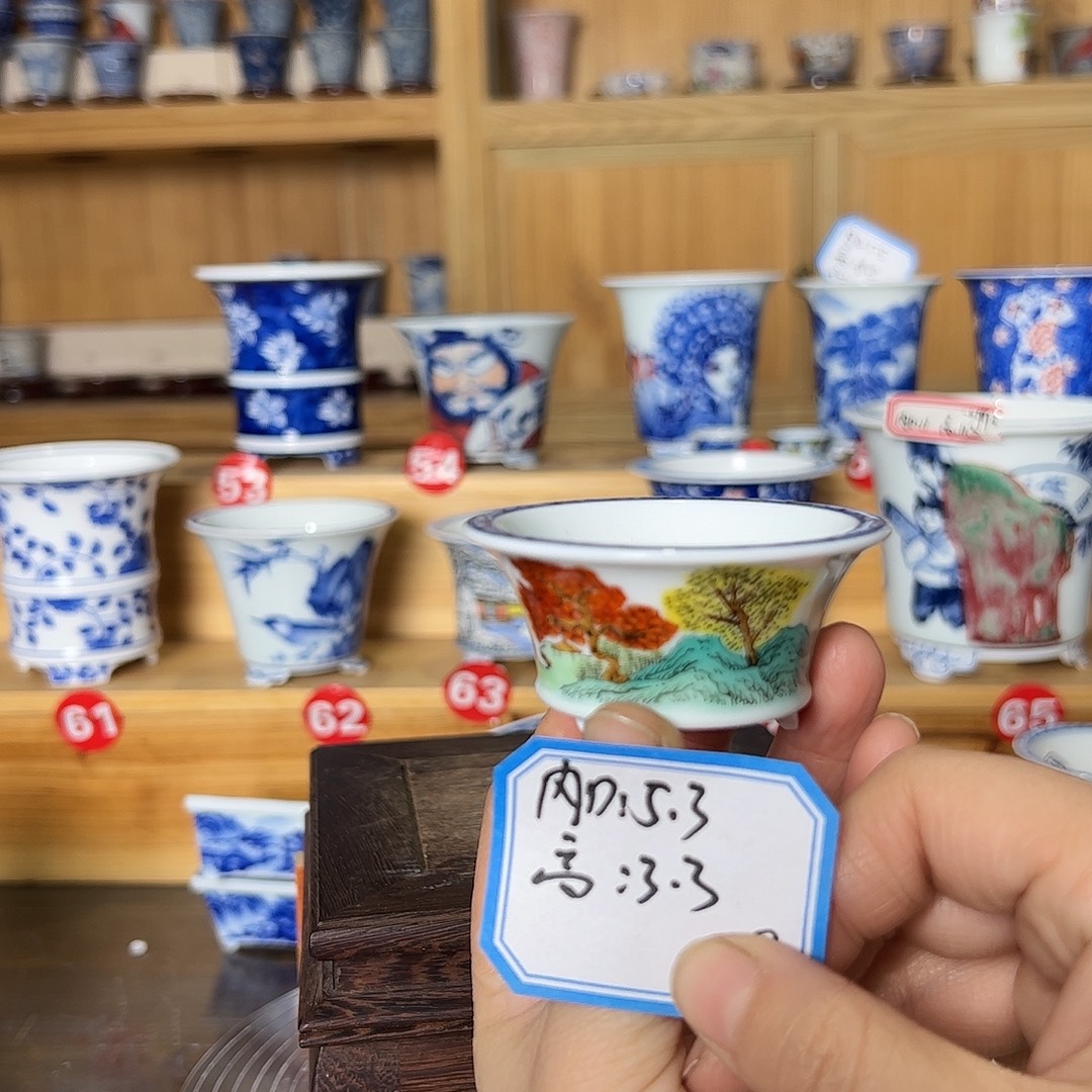 墨奈手绘陶瓷花盆
