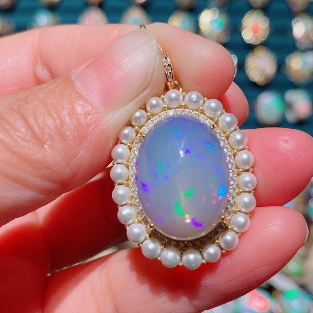 欧泊欧泊吊坠银S925镶嵌