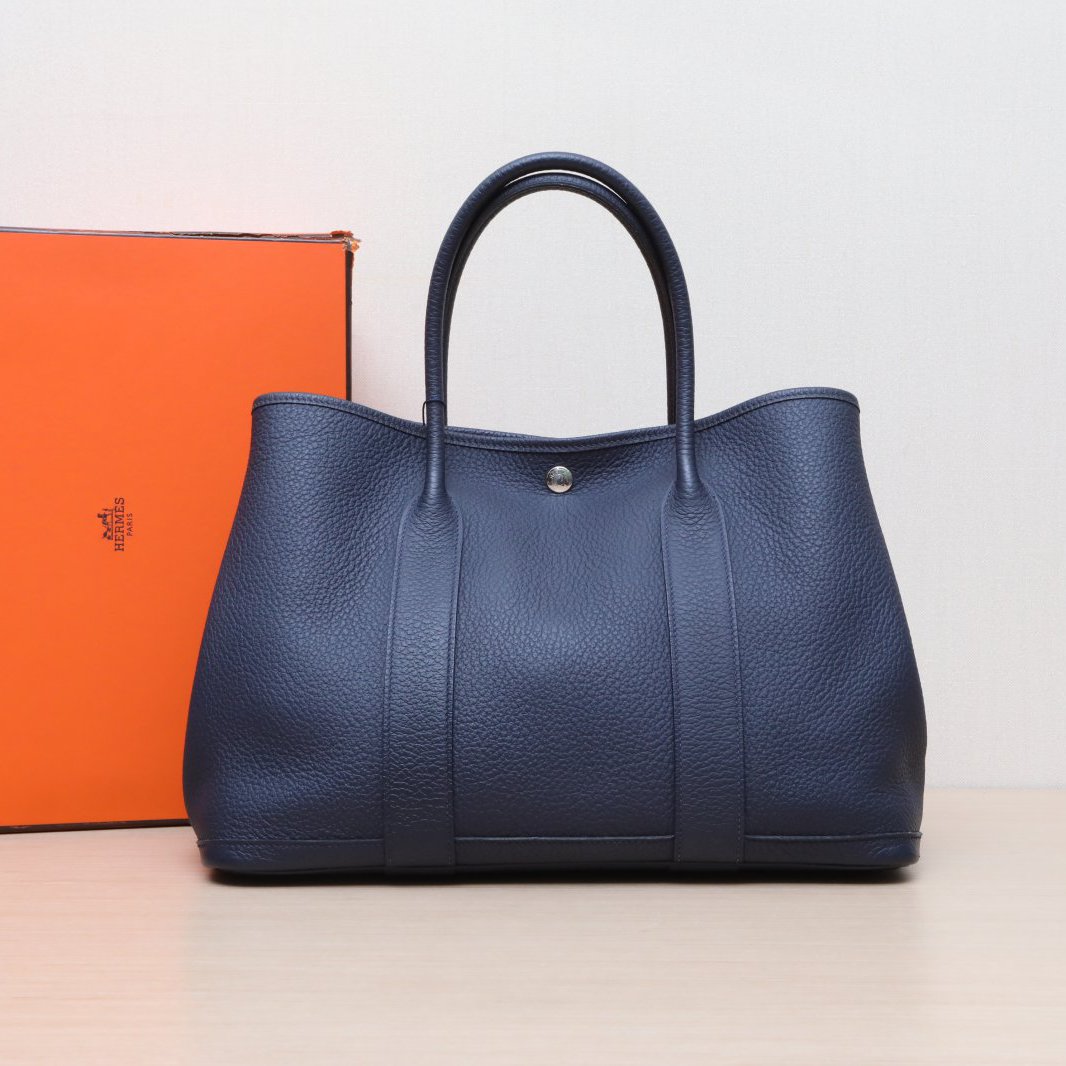 95新 Hermes/爱马仕 小花姑姑155504花园包 36 2Z午夜蓝 Y刻