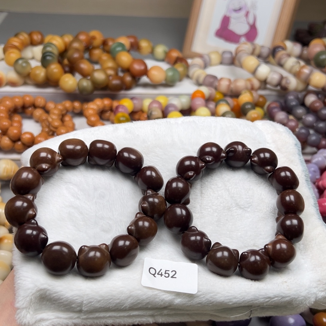 手串菩提根/象牙果微瑕q452猫头随机一串17m