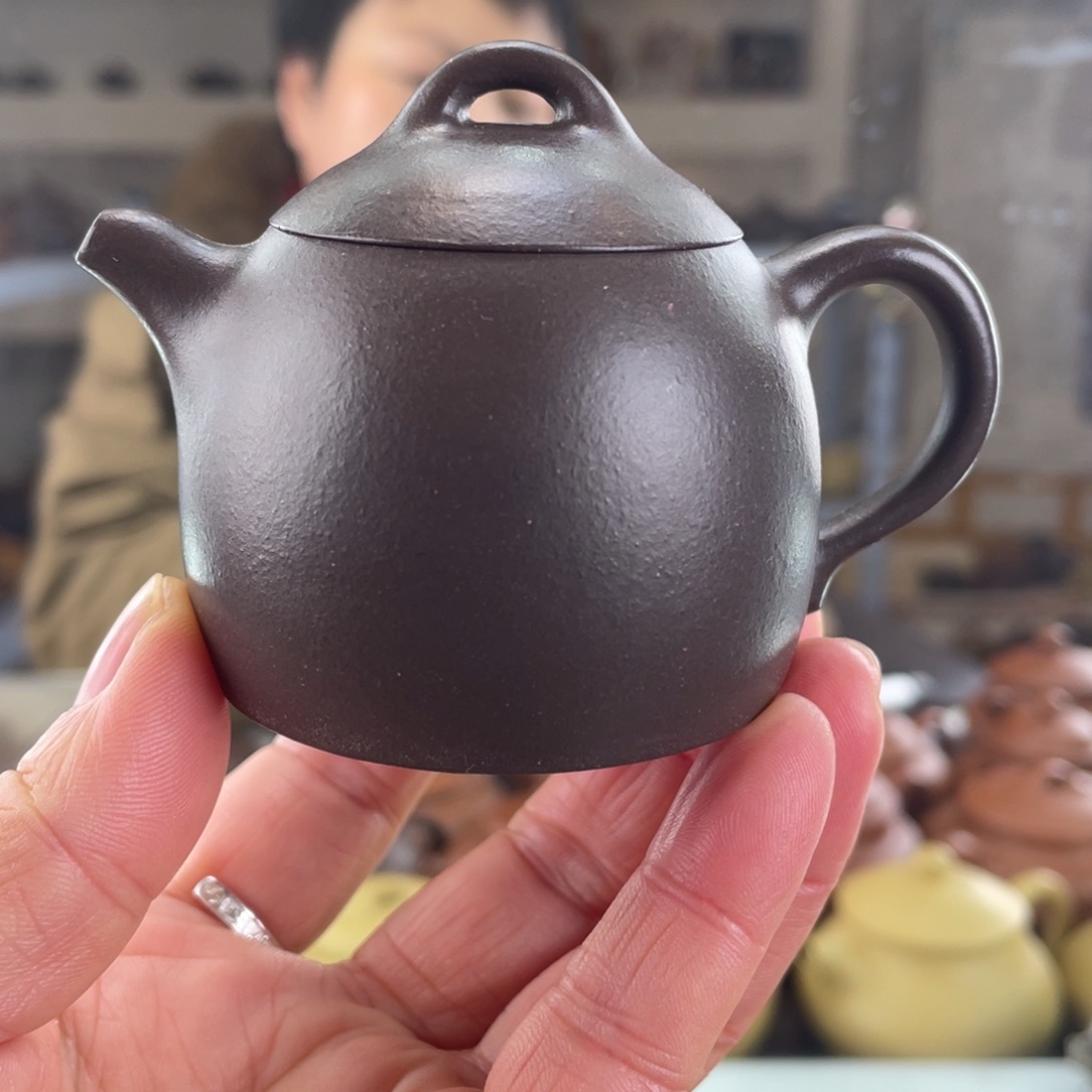 紫砂茶壶大水潭天青手磨料秦权80cc