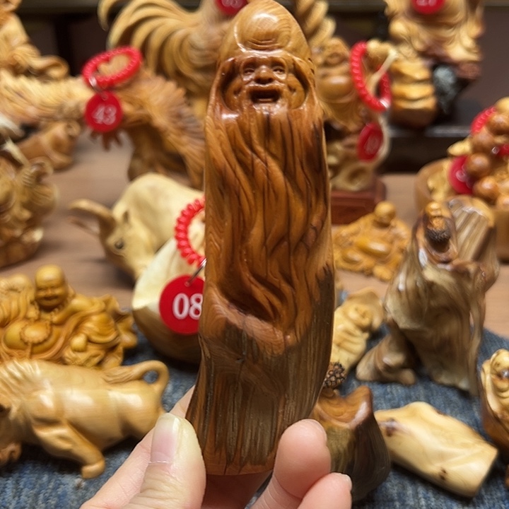 柏木太行崖柏手把摆件