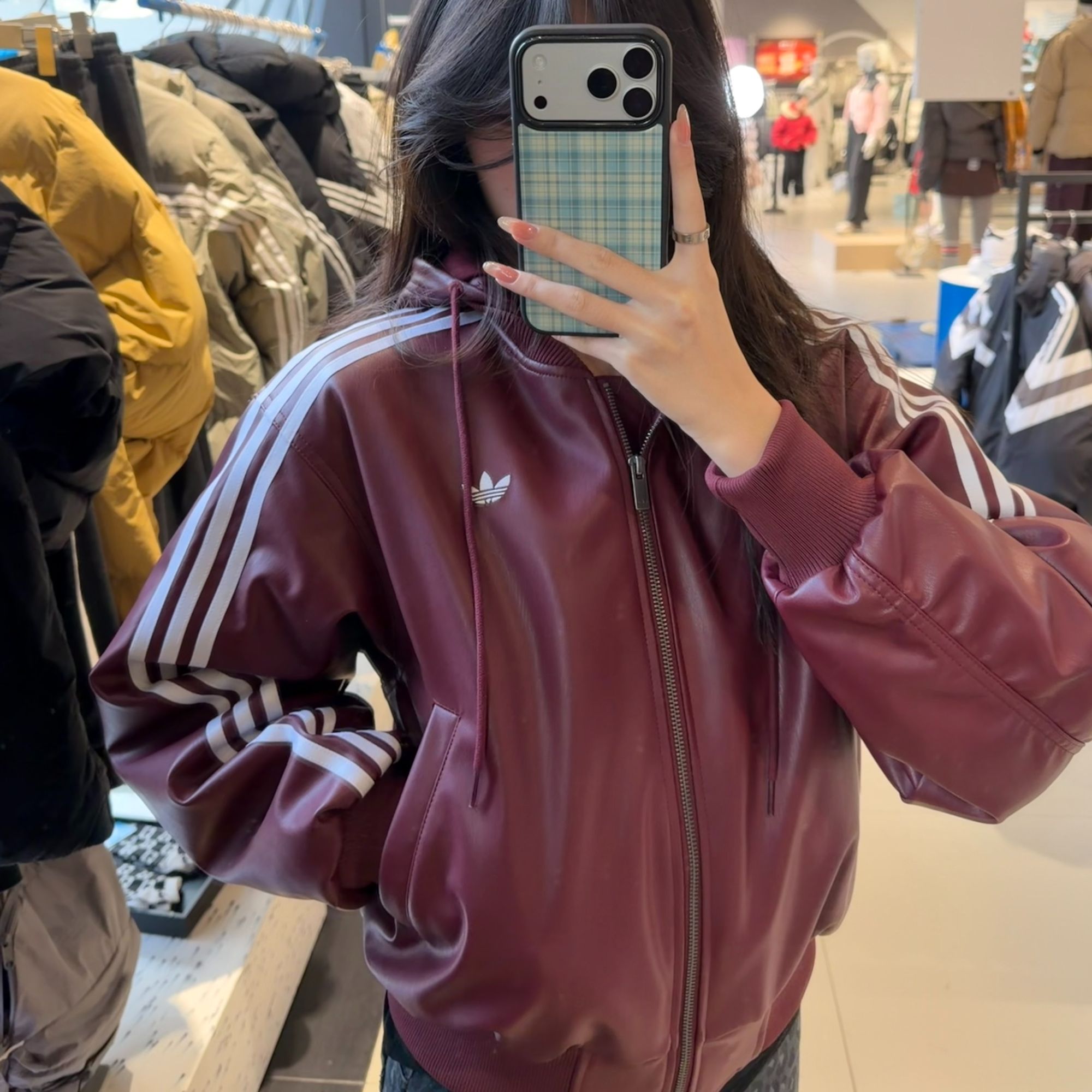 adidas/阿迪达斯秋冬新款潮流百搭经典连帽条纹棉服外套 KU6858 X