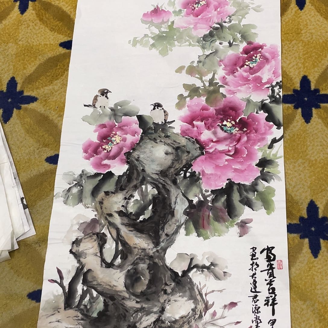 国画刘芳老师三尺牡丹5555