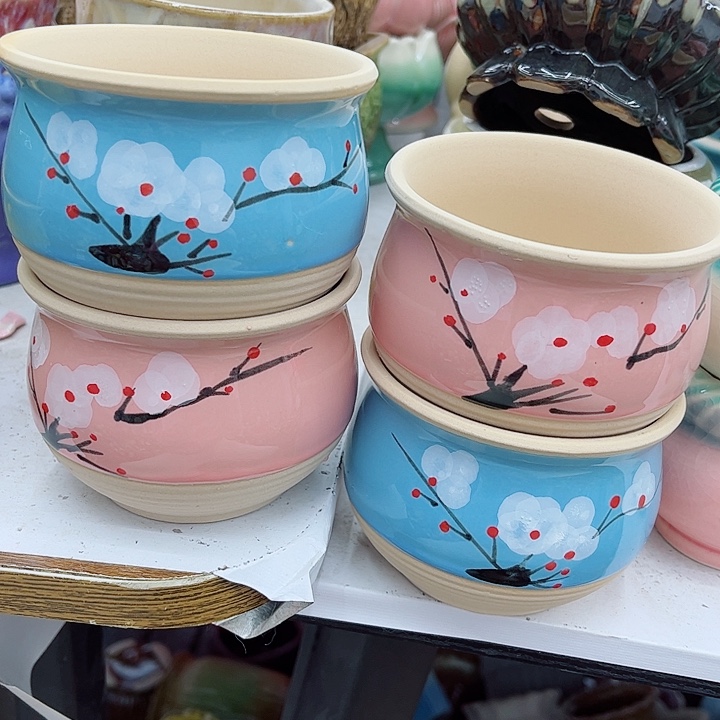 多肉绿植陶瓷花盆9.9包邮，有孔