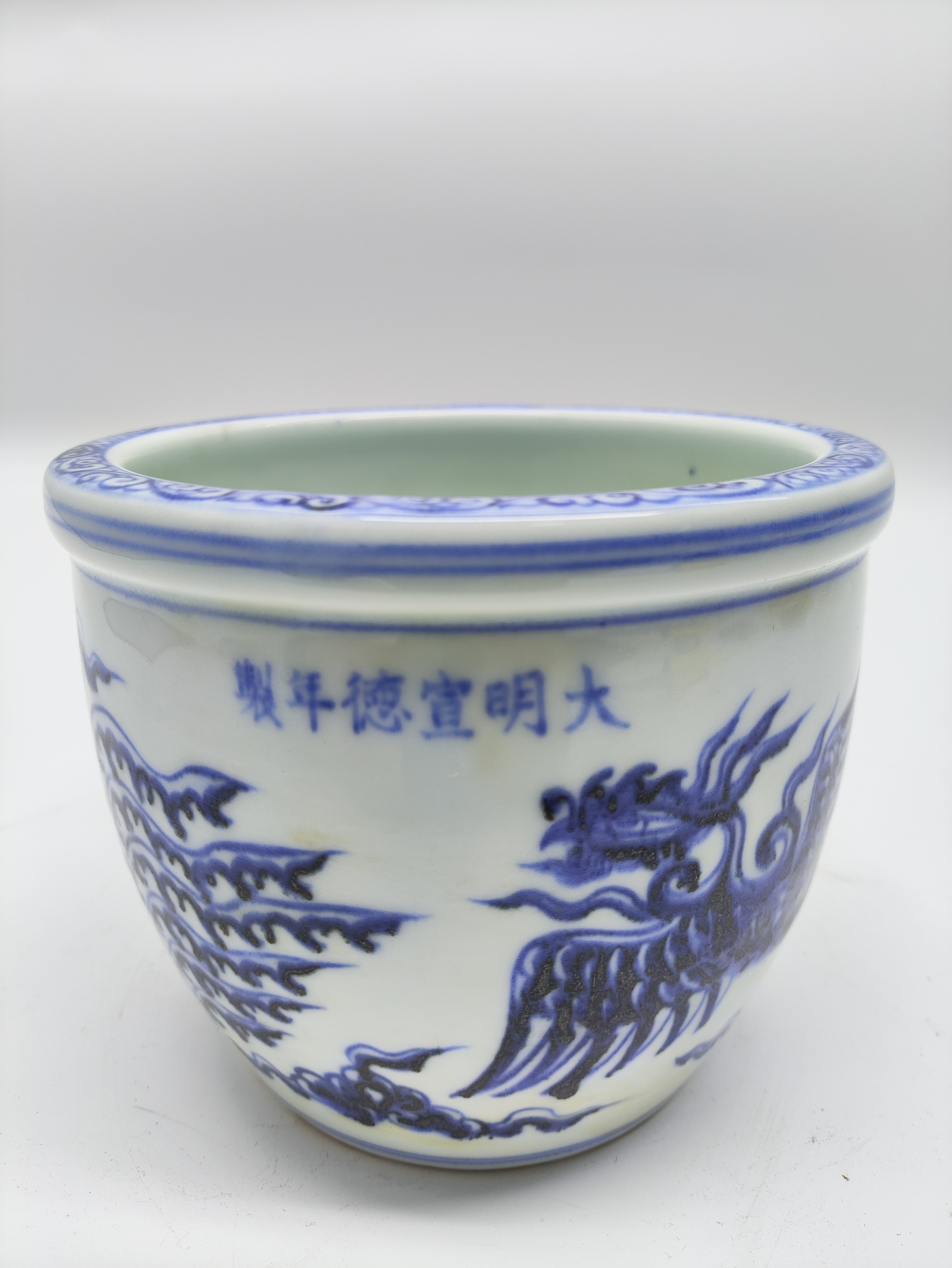 凤纹清花卷缸海捞