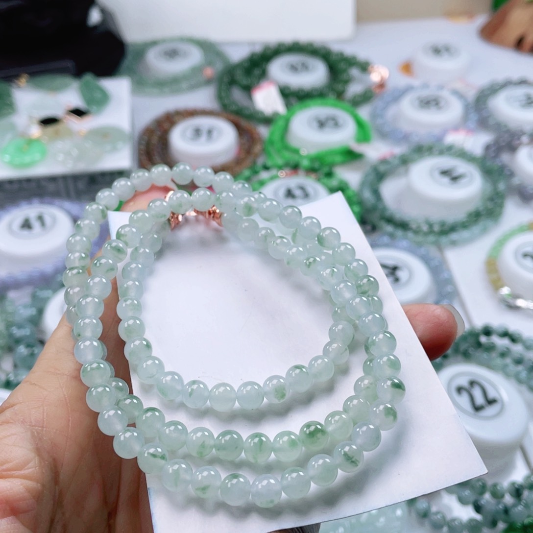 翡翠手链未镶嵌天然翡翠项链5.8mm