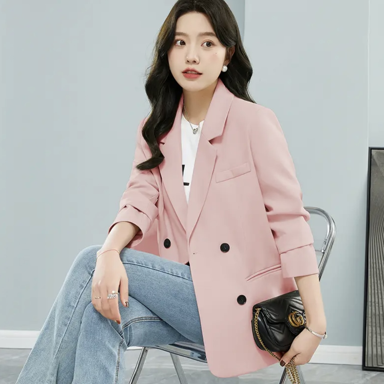 气质西装外套女2025年春装新款韩版高级感休闲小个子春秋黑色西服