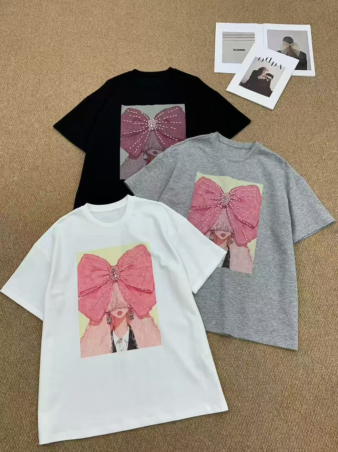 夏季新款设计感小众甜美减龄宽松小个子中长款女士短袖T恤