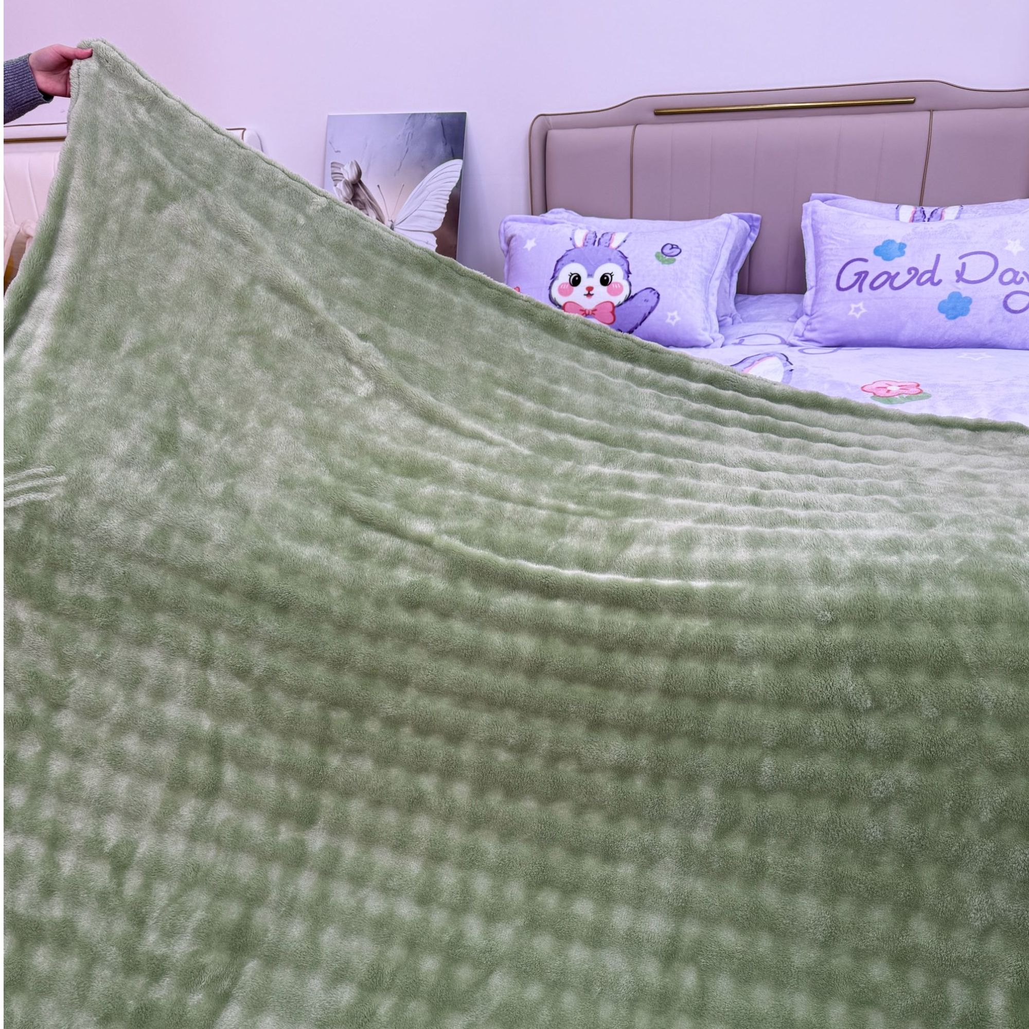 新款兔毛绒加厚版四季大盖毯