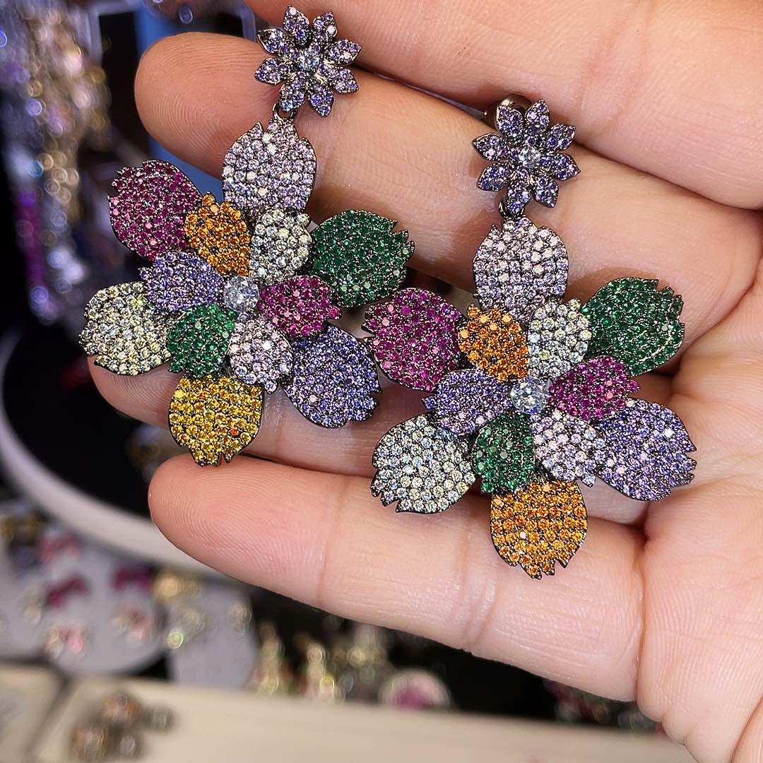 锆石纯铜合金铜合金耳环女