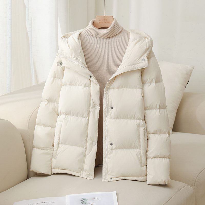 2025新款羽绒服女冬季加厚连帽小个子时尚休闲修身简约保暖外套潮