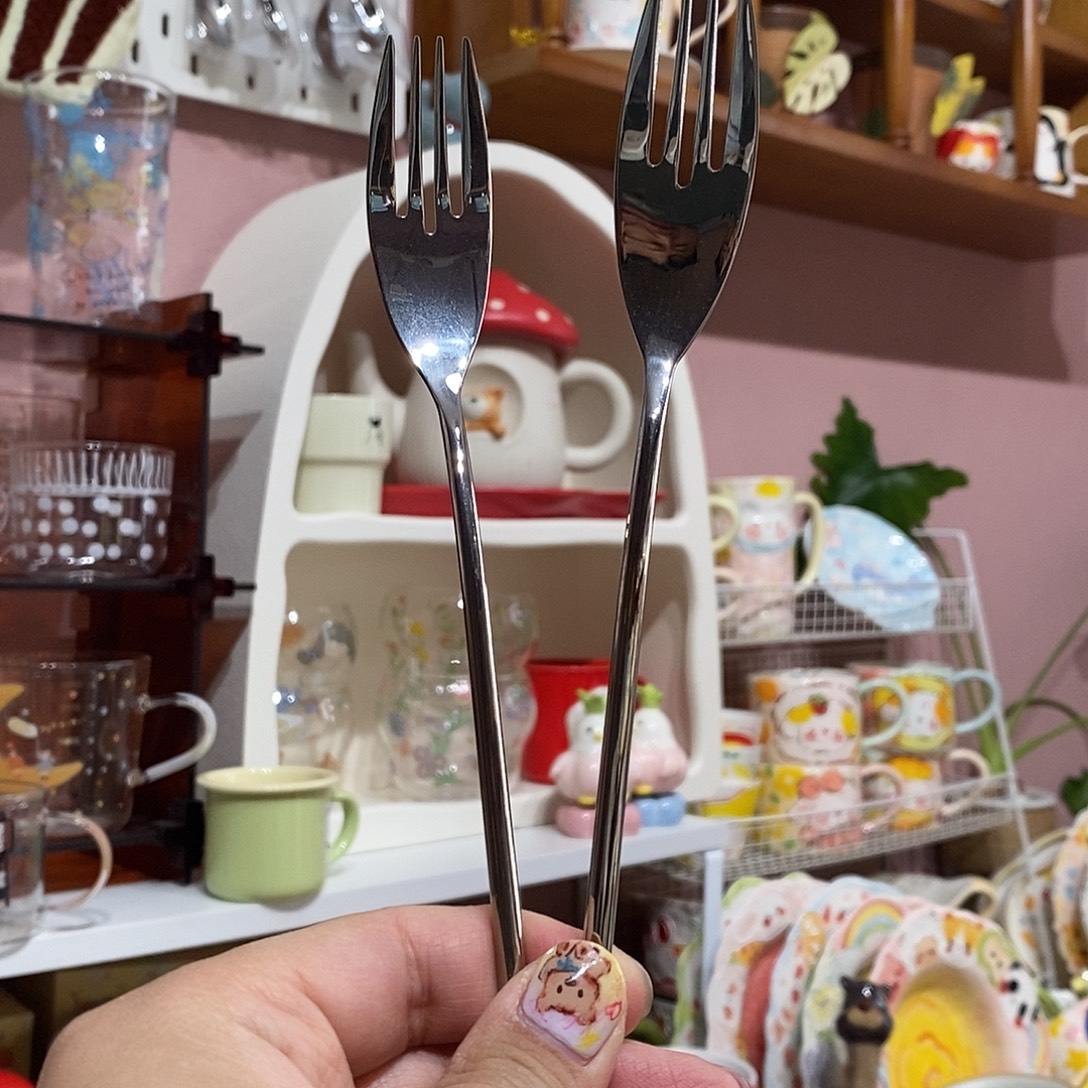 陶瓷瓷职不锈钢叉子一对