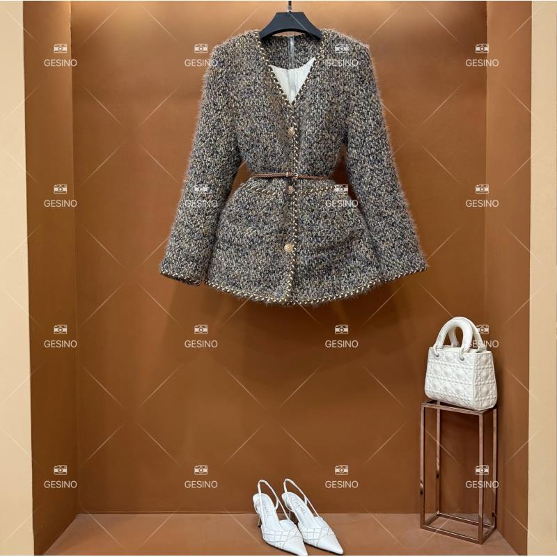 【丽】秋冬气质小香风时尚设计师中款外套网红轻奢短款QD-2025090