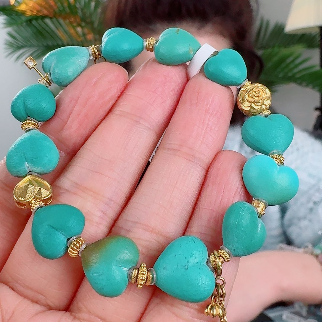 18K金镶嵌绿松石珠宝奇石