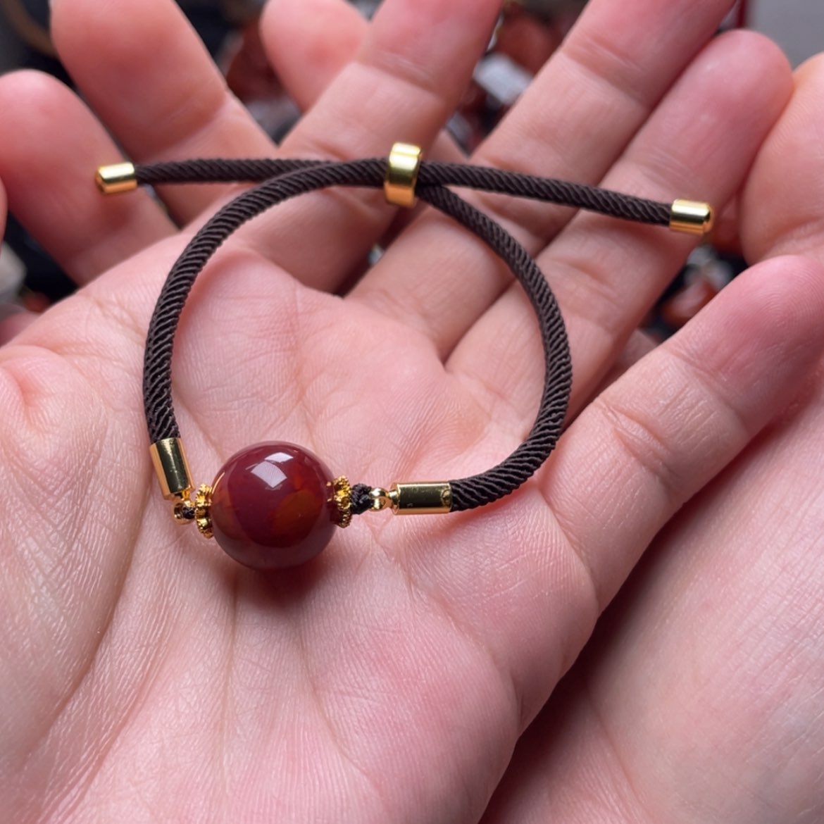 【闪购商品】银S925镶嵌设计款双色圆珠手绳南红玛瑙