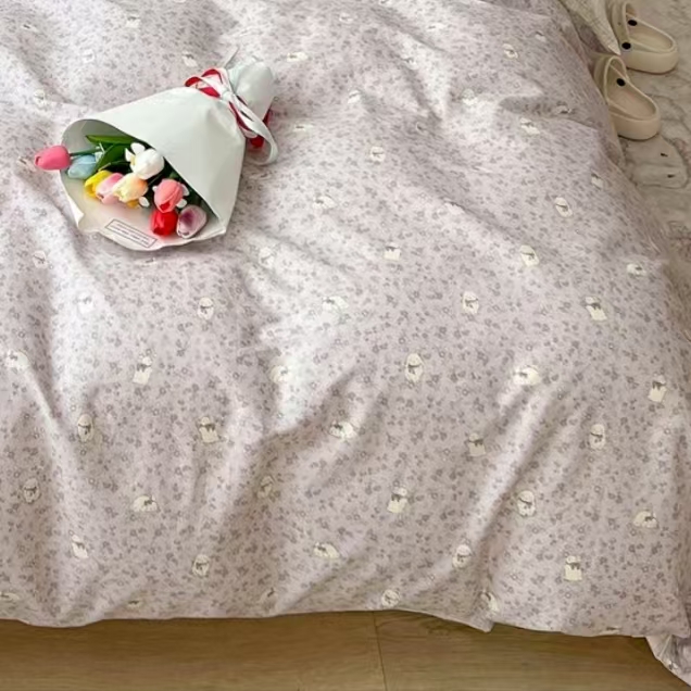 【浪漫紫兔春秋被】150四季柔软亲肤可机洗透气春秋被