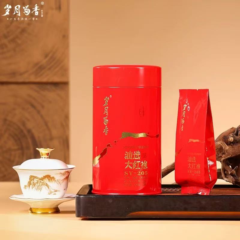 岁月留香汕选大红袍茶叶武夷岩茶乌龙茶高档送礼罐装小泡125g