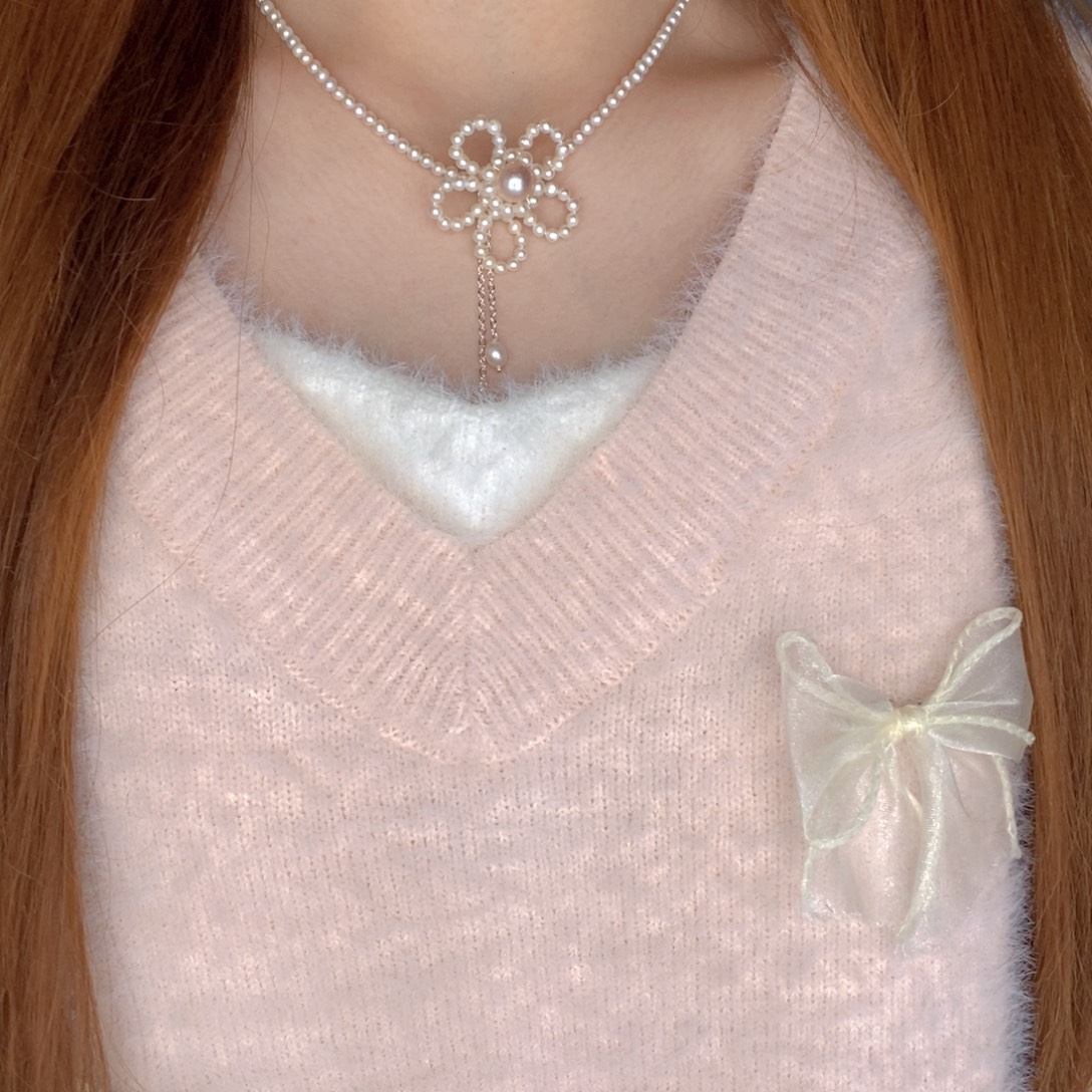 银S925镶嵌淡水珍珠耳饰项链