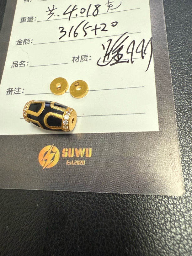 足金999莲花珠子斜切隔片