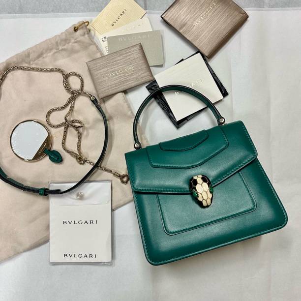 95新 BVLGARI/宝格丽 多多奢品/宝格丽蛇头全套斜挎包/98新