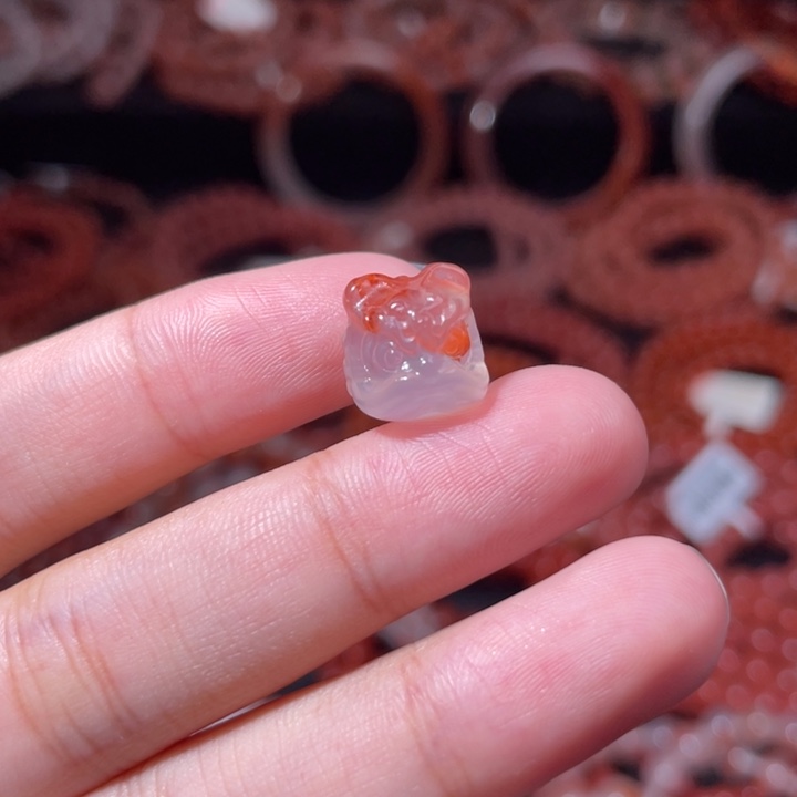 南红玛瑙未镶嵌配饰手串醒狮头2128打孔备注