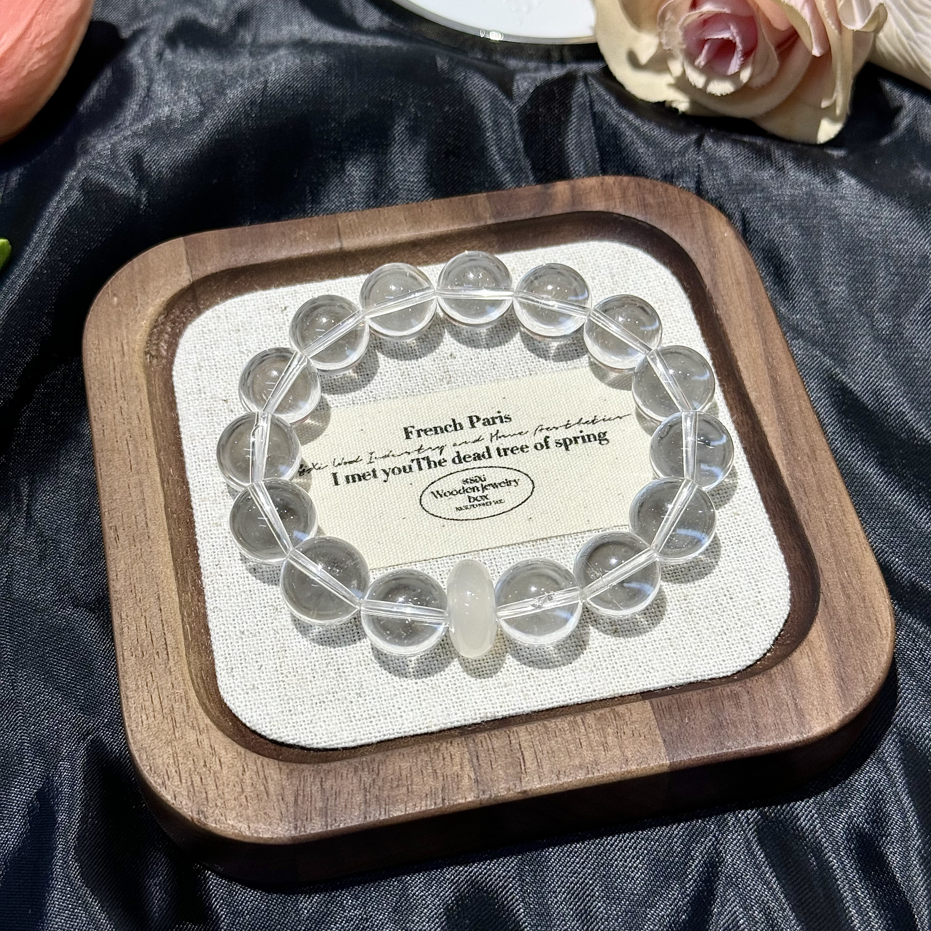 【白壁无暇】平安扣天然净体白水晶手串 多样性发其一Z233