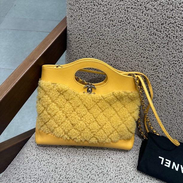 99新 Chanel/香奈儿 31bag mini泰迪熊黄 23芯片 US34217234