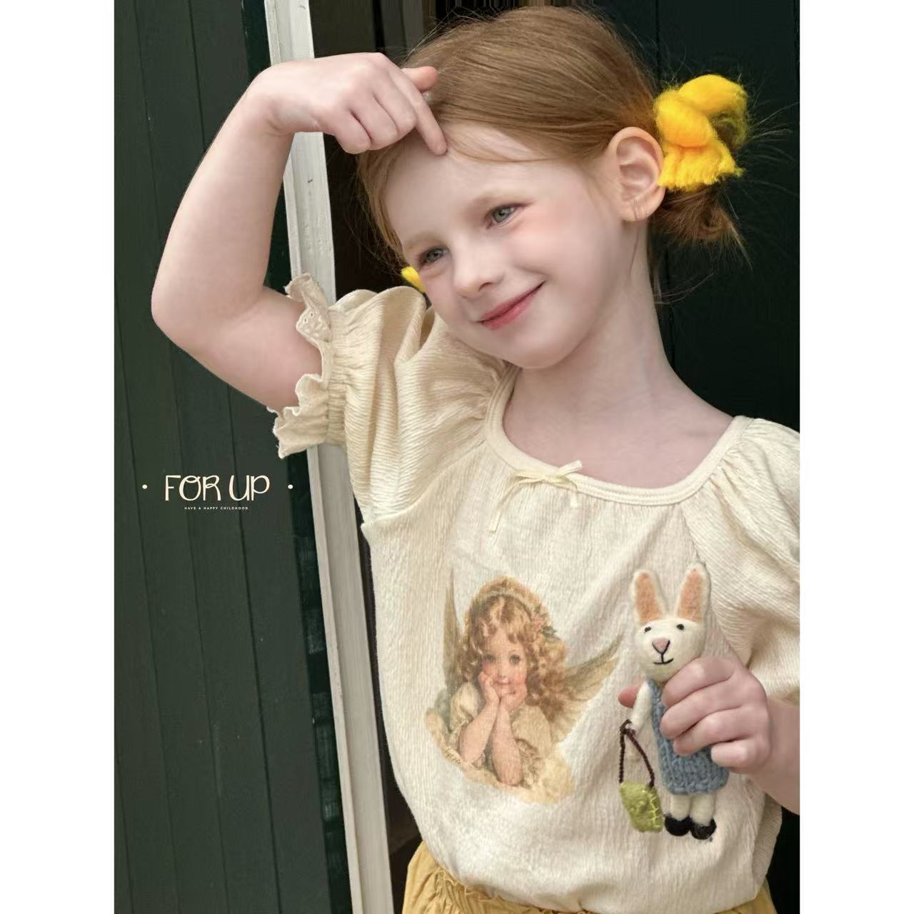 【现货】252-FU-85081多色[FOR UP]法式莉娅小天使公主袖花边上衣