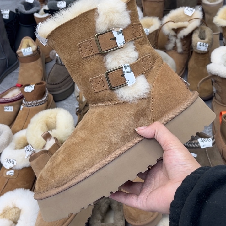 栗色两排扣厚底37