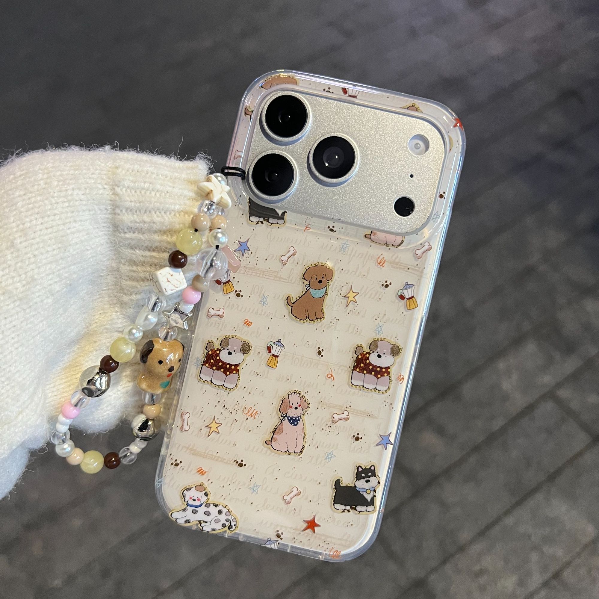 韩系可爱卡通星星狗狗插画适用苹果17promax手机壳iphone16pro新