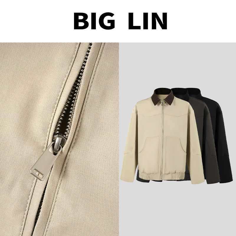 BIG林 美式复古夹克早秋户外防风休闲通勤翻领外套男士 C3603