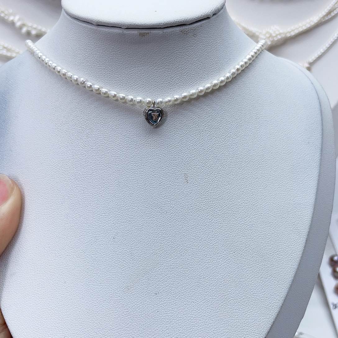 颈饰银S925镶嵌淡水珍珠