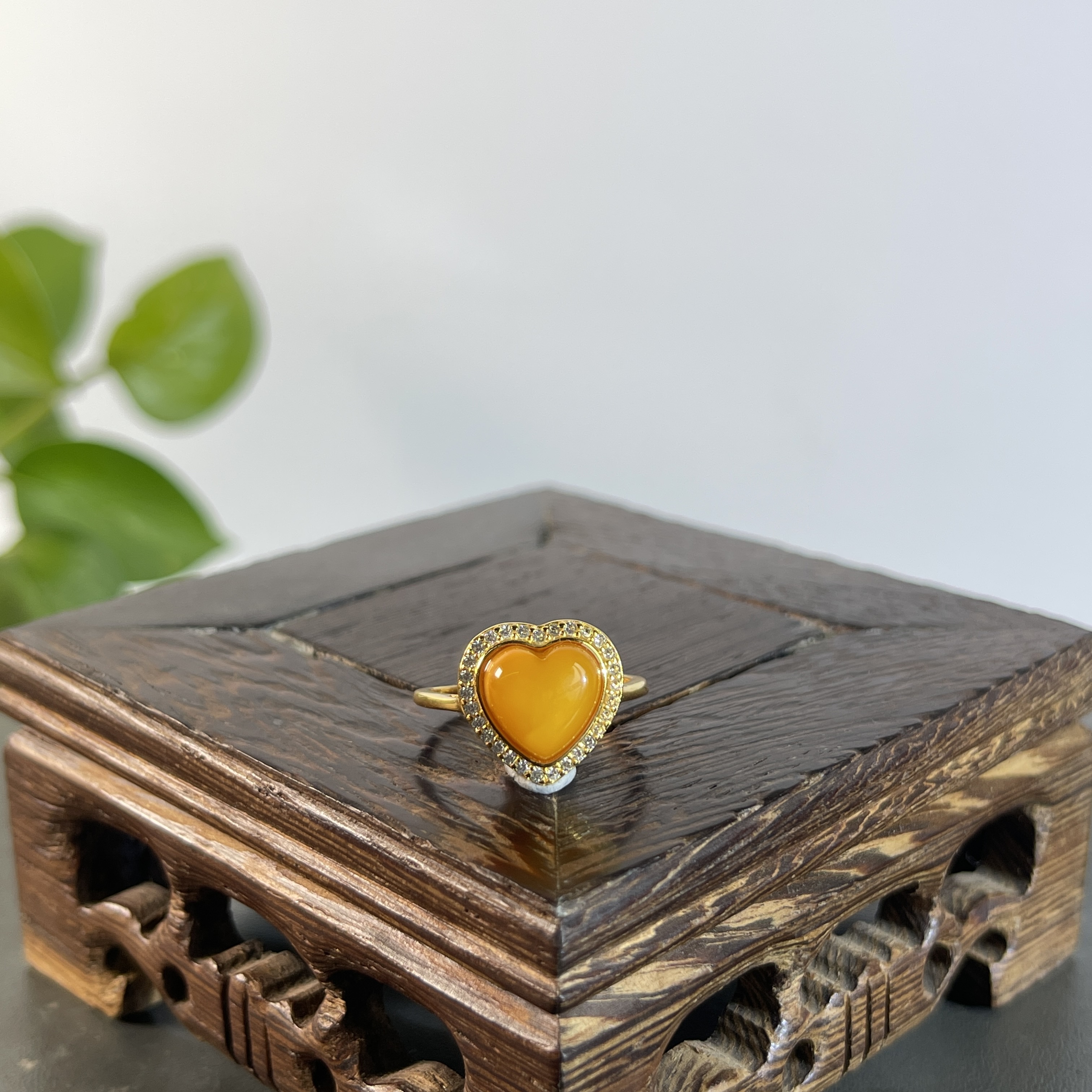 JXW29-06   蜜蜡-S925镶嵌戒指