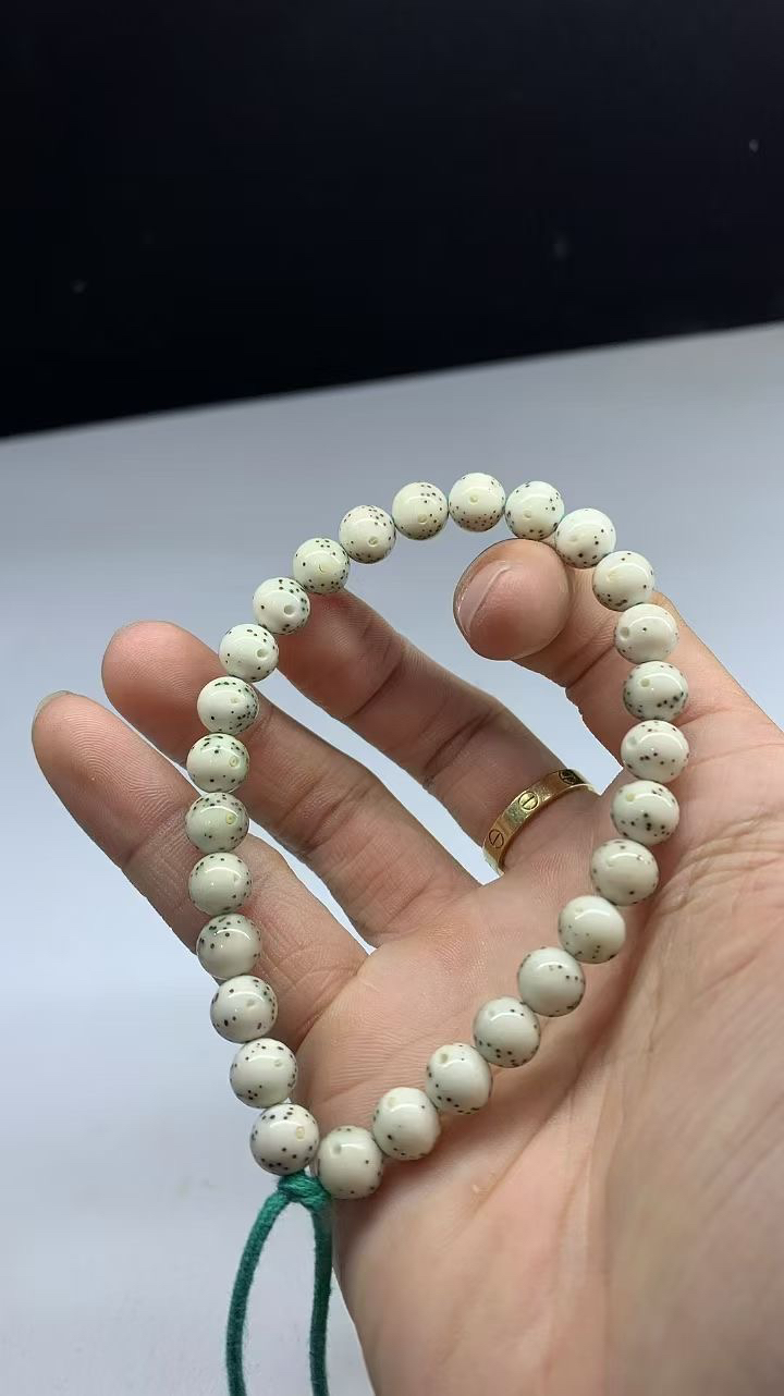 【会珠】瓷白 月留白 星稀 8圆 料子很润