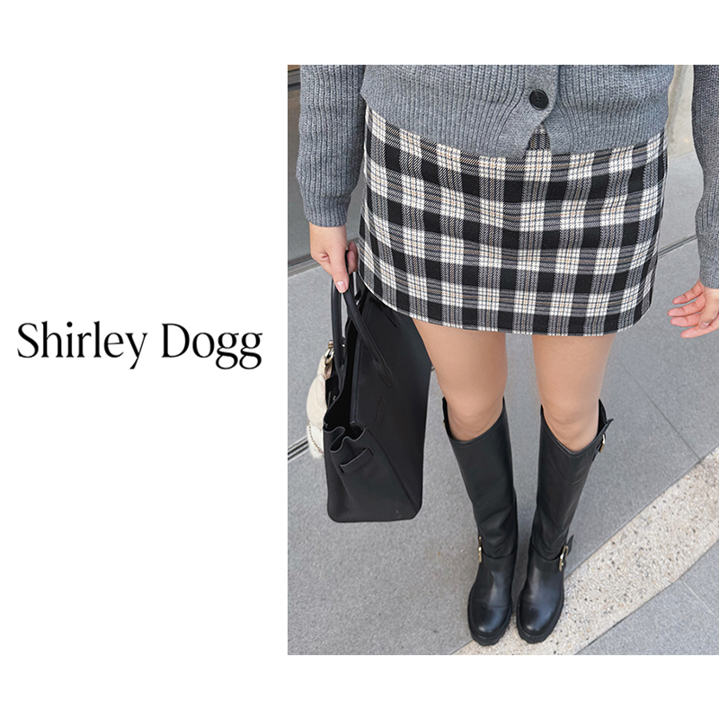 汤元家sd 气质短款格子百搭短裙裤