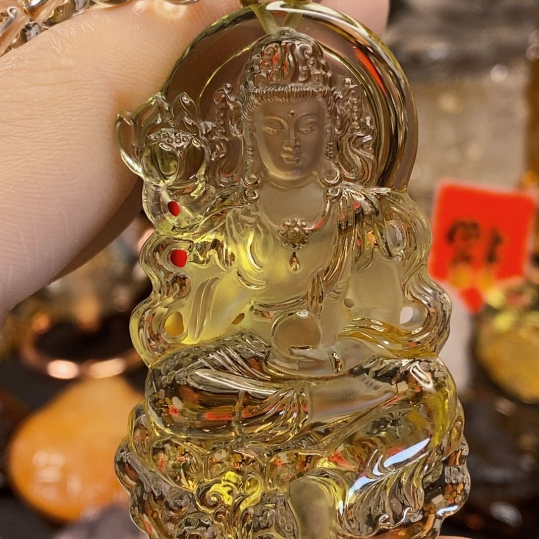 水晶颈饰未镶嵌百*祥吊坠