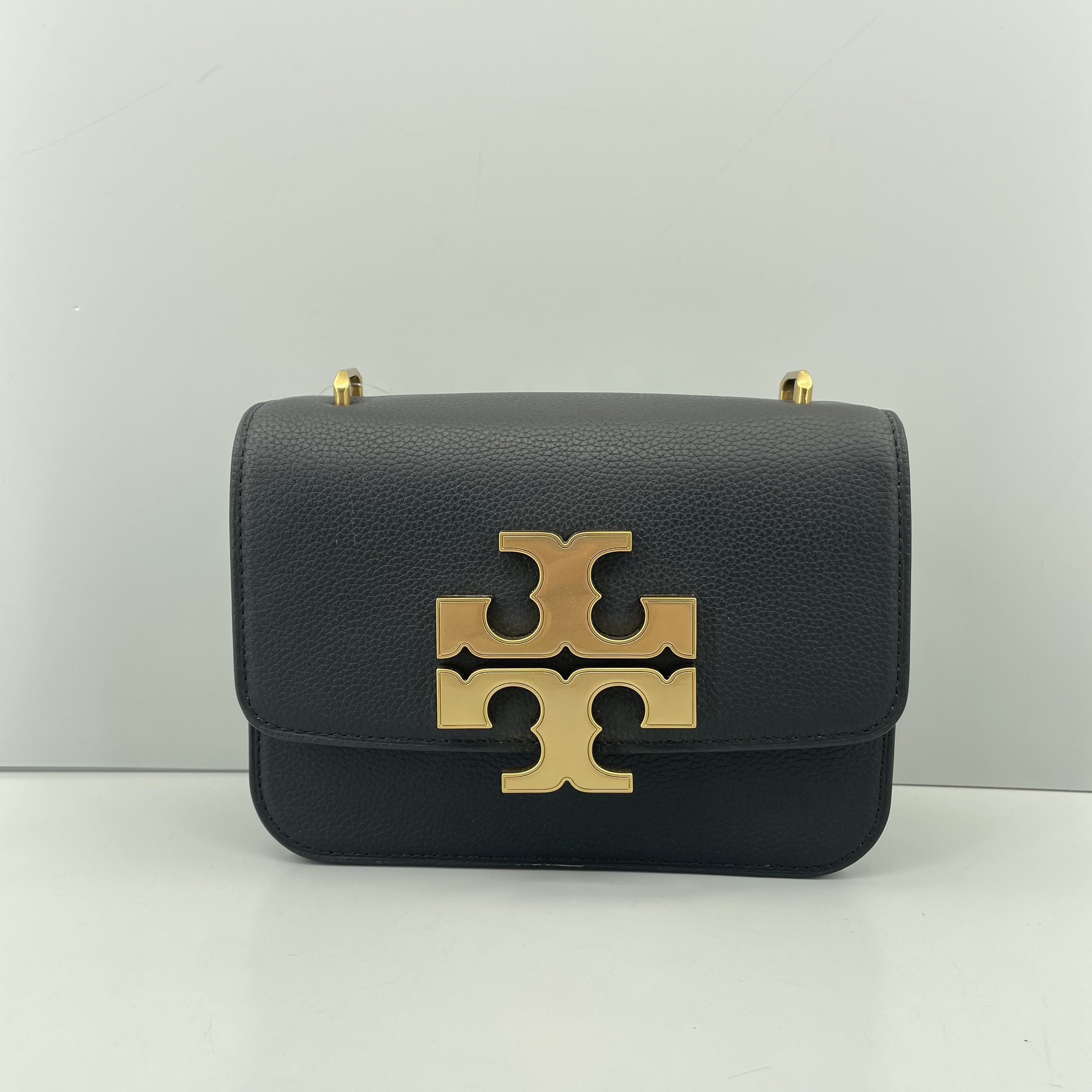 99新 TORY BURCH/汤丽柏琦 ELEANOR黑色荔枝纹小号单肩包19*13*6