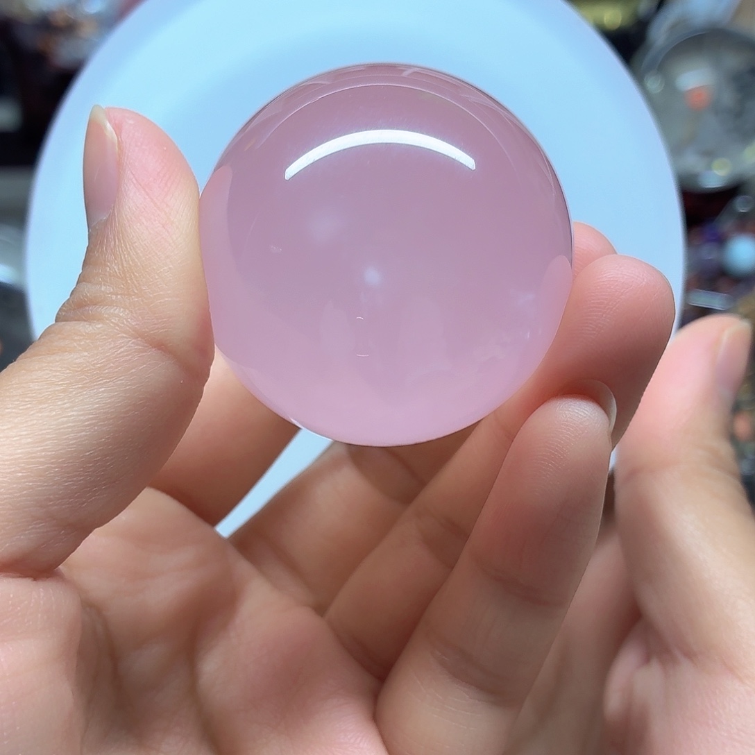 水晶未镶嵌珠宝半成品粉水晶4.58