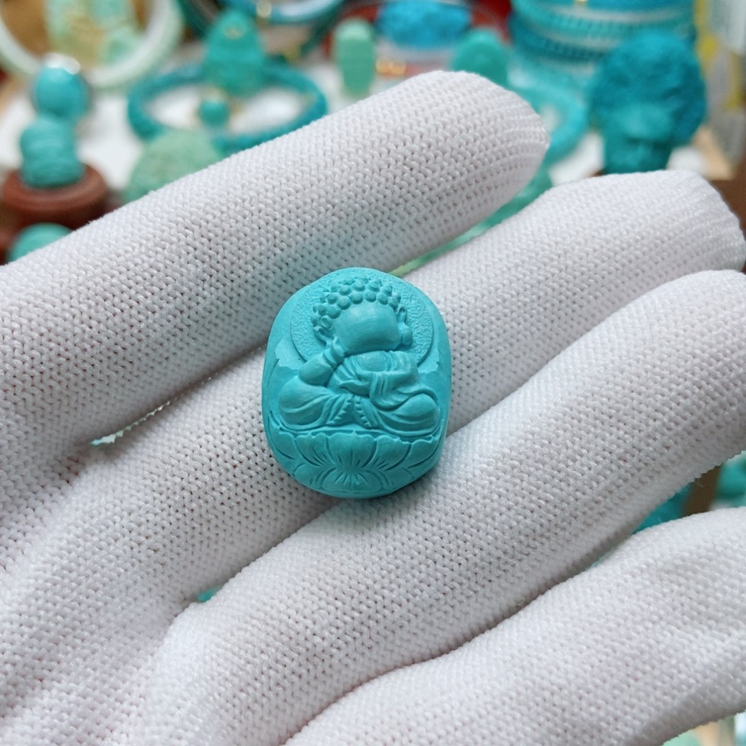 绿松石未镶嵌无相佛