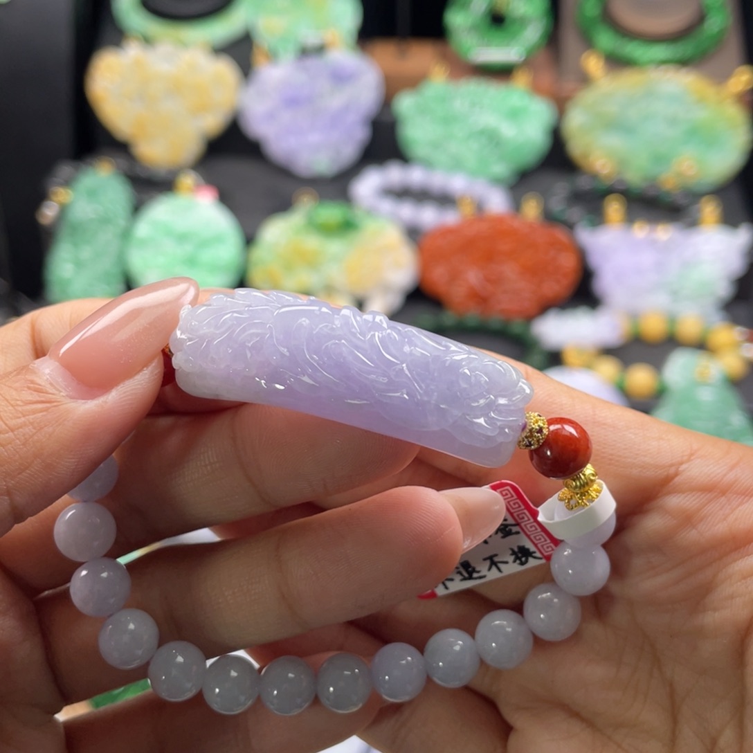 @***图翡翠未镶嵌手链代编织